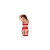 Ensemble 3 pièces en dentelle rouge 